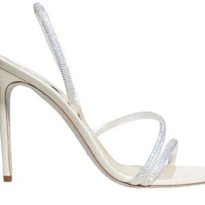 Brand new 100% authentic Rene Caovilla Ivory strass Margot sandal size 40